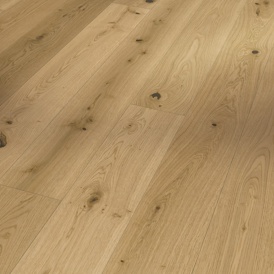 Oak Lugana Natural (Wide Plank) - with a solid oak top layer in matt lacquer