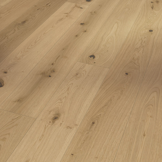 Oak Lugana Natural (Wide Plank) with a solid oak top layer in natural oil plus finish