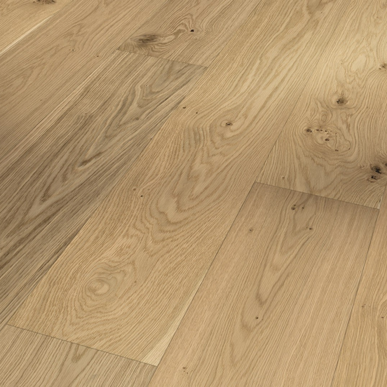 Oak Soft Texture (Extra-Sized Wideplank, Natur) with a solid oak top layer in natural oil plus finish